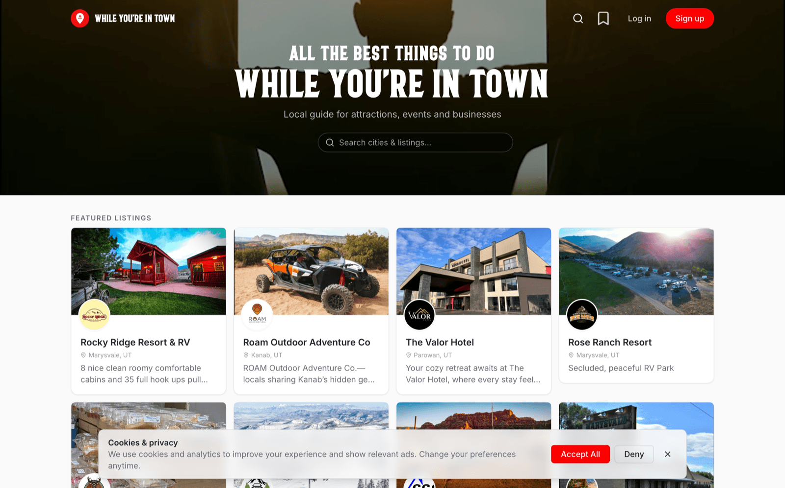 While You're In Town home page
